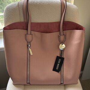 Steve Madden Tote with matching clutch, blush colored, NWT!